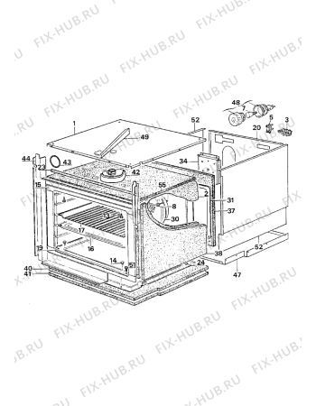 Взрыв-схема плиты (духовки) Electrolux CO1085P1 - Схема узла Internal panels